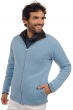 Cashmere & Yak men chunky sweater vincent natural marron azur blue chine 2xl